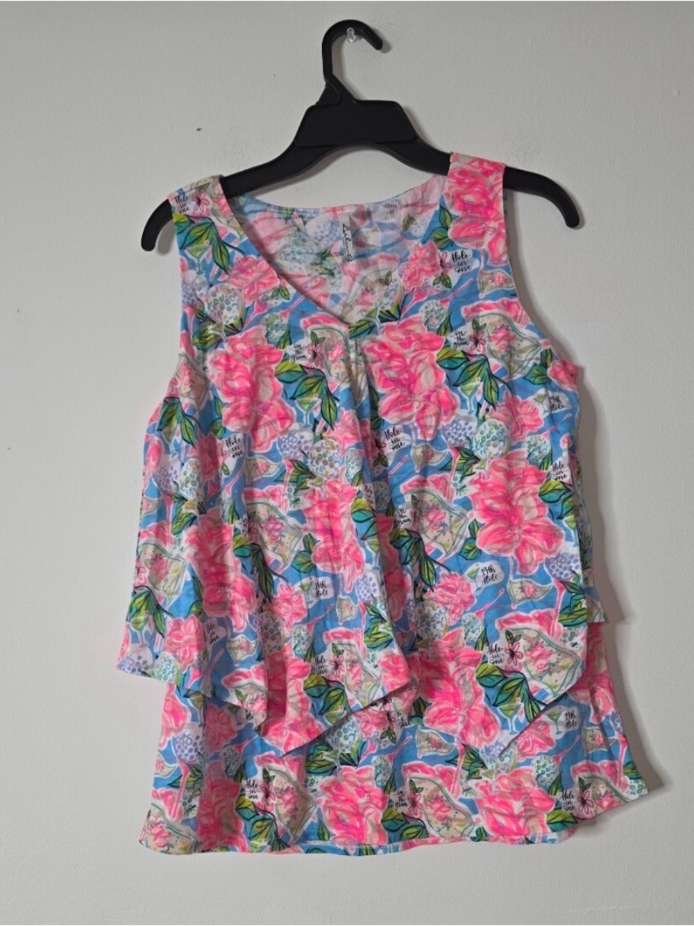 Lulu-B Pink Floral Tiered Tank Top